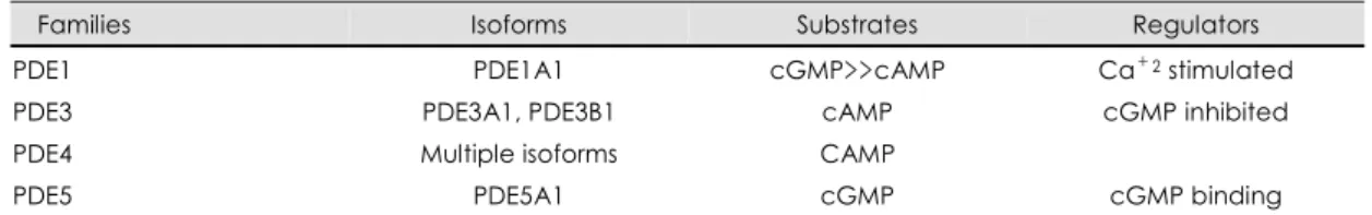 Table 1. Major PDE isoforms present in rat VSMC 