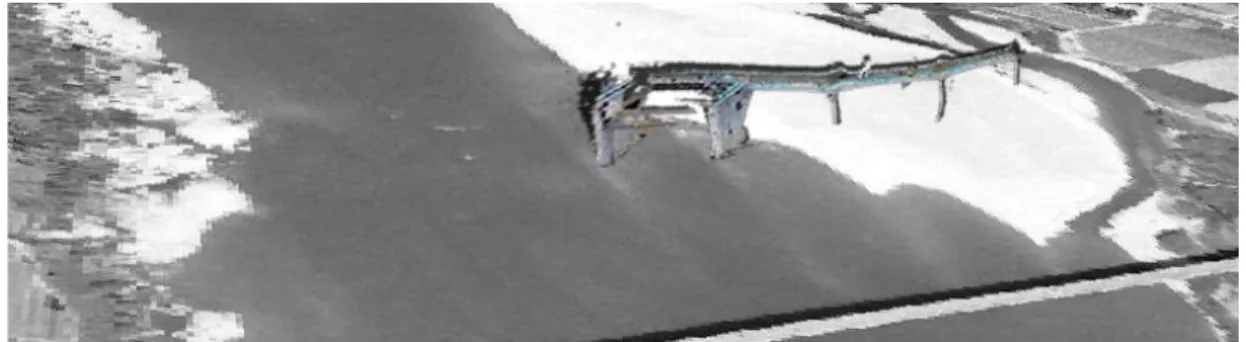 FIGURE  1.  Result  of  Image  Matching  on  the  Aerial  photo  with  New  Submarine-Dam  Sructure (Ippo  Aerea)