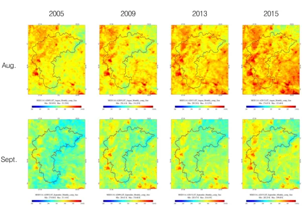 FIGURE  2.  MODIS  LST  change  by  year