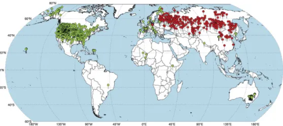 그림 3. International Soil Moisture Network (ISMN)에 포함된 전 세계 토양수분 측정소