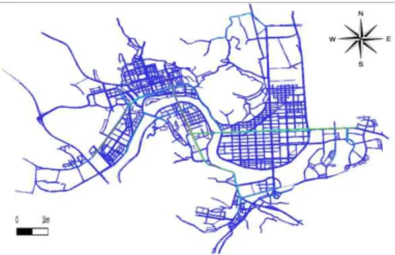 FIGURE  2.  Axial  map  of  Jinju  city 