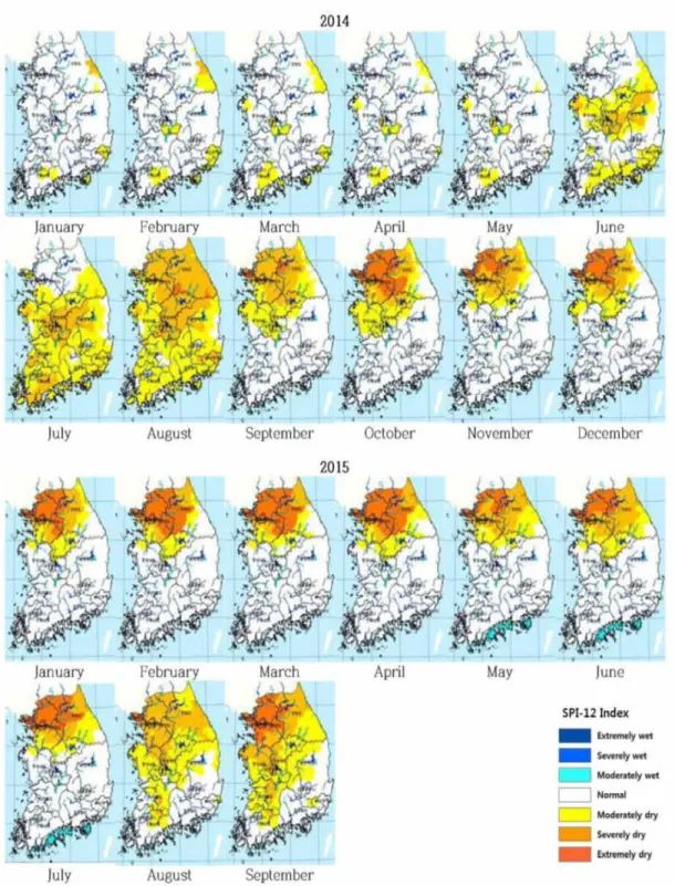 FIGURE  2.  SPI-12  in  the  beginning  day  of  each  month  from  2014  to  2015  September