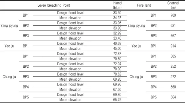 TABLE  4.  Condition  of  levee  breaching  point