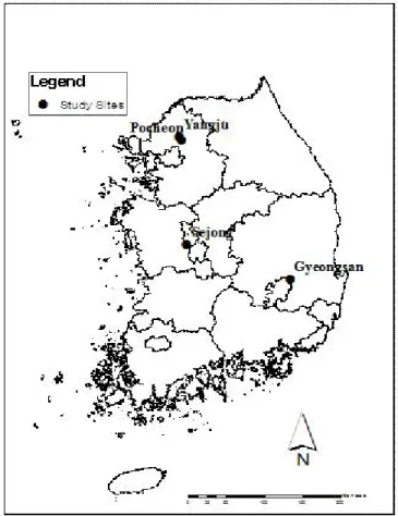 FIGURE  1.  Location  of  the  study  sites