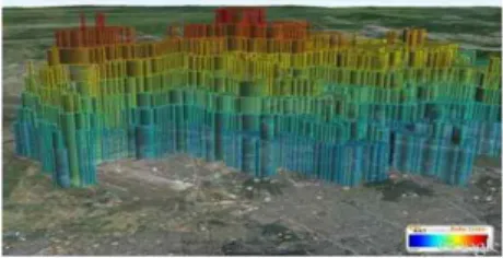 FIGURE  3.  3D  Histogram  generation  and  its  high-precision  GIS  matching  for  a  precipitation  event  observations 