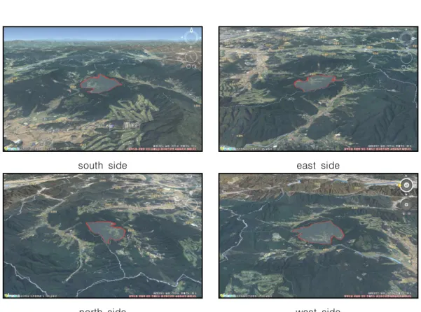 FIGURE  7.  Dimensional  expression  in  project  site  on  Vworld  3D  map  the  north  side 