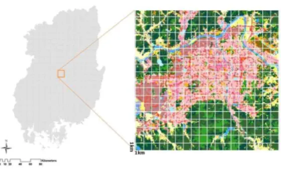 FIGURE  5.  Calculated  GRID  and  applied  space  element 결과  및  고찰 1.  기후분포 영남지역의  기후  특성은  그림  6과  같다