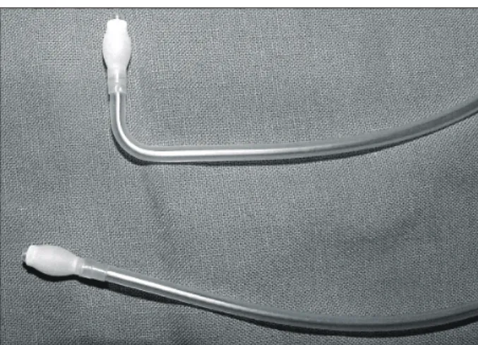 Fig. 1. Coronary ostial perfusion cannula (self-inflating  type, Poly- Poly-stan  A/S, Walgerholm).