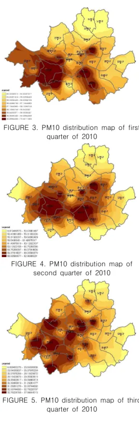 FIGURE  3.  PM10  distribution  map  of  first  quarter  of  2010