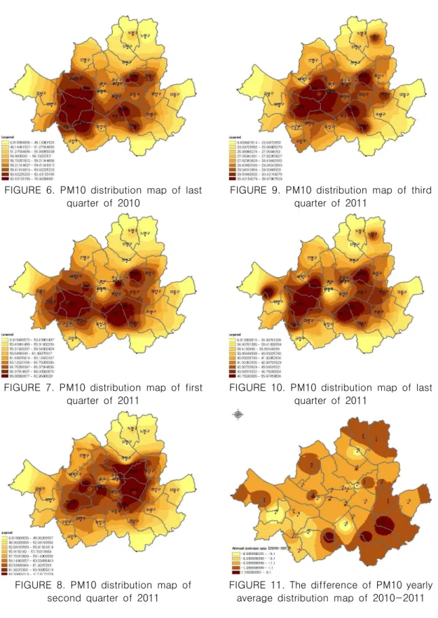 FIGURE  6.  PM10  distribution  map  of  last  quarter  of  2010