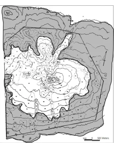 FIGURE  3.  Vegetation  of  Mt.  Halla(above  950m)(Cha,  1969)  Remarks  C:  Conifer  H:  Hard  wood  M:  Mixed  forest  W:  Shrubby,  wood  lands  G:  Grass  R:  Rock  ...: 