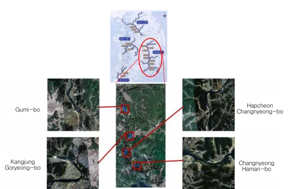 FIGURE  2.  Study  sites 14,372필지에  해당되며,  면적은  약  7%인  46.6 ㎢였다. 2.  연구  자료  수집 항공사진(공간해상도:  0.25m)과  디지털  지 적도는  국토교통부에서  제공  받은  자료를  이용 하였다