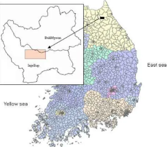 FIGURE  1.  Study  area(Inje,  Kwangwon)