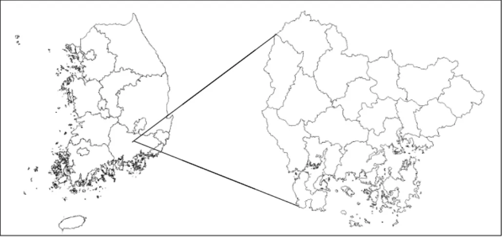 FIGURE  1.  연구대상지 생태도시건설의  한  가지  방안으로  빗물관리의 중요성이  부각되고  있으며,  빗물관리사업  수행시  현실성  있는  제도  및  계획  등의  방안마련  필요성을  인지하고  있다