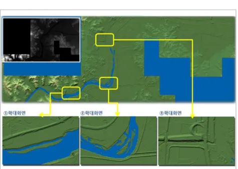 FIGURE  8.  연구지역  LiDAR  자료  처리결과(현재  승천보  일대)
