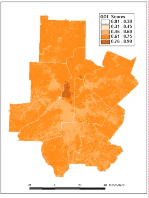 FIGURE  5.  Urban  quality  of  life  scores,  2000methodological  difficulties  associated  with 