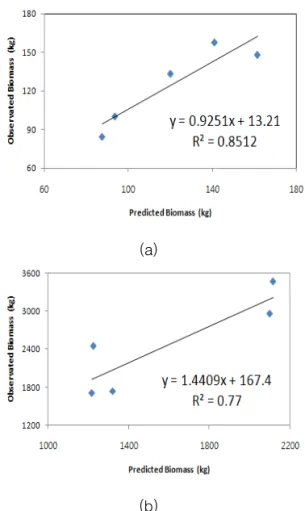 FIGURE 6. Biomass of entire tree using Eq. (2)
