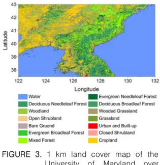 FIGURE  4.  NDVI  variation  from  September  1999  to  September  2005  over  North  Korea  and  Cropland  in  West  area
