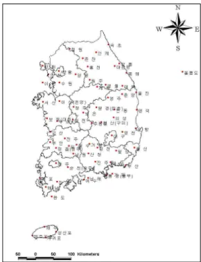 FIGURE  1.  Location  of  weather  stations