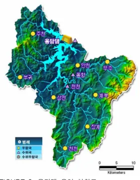 FIGURE  2.  용담댐  유역  현황도