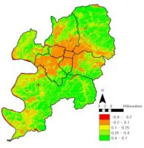 FIGURE  3.  NDVI:  Daegu  City 4-3.  Spatial  distribution  of  land  use 