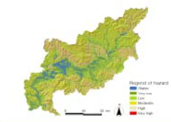 TABLE  8.  Classification  of  landslide  susceptibility  for  the  adding  up  estimation  matrix  analysis  of  each  individual  map  layers