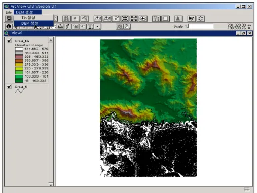 FIGURE  10.  GUI  construction  for  creation  of  TIN  and  DEM 