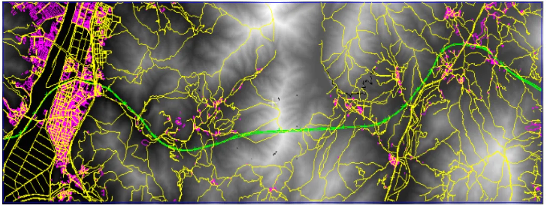 FIGURE  4.  DEM  +  vector  road 
