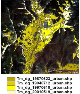 FIGURE  9.  Urban  space  change  extension  change  of  case  study  area