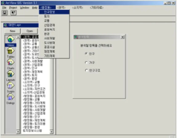 FIGURE  1.  A  sample  figure  of  command  window  for  the  selection  of  area  and  item 2