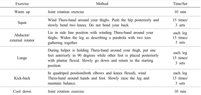 Table 3. Thera-band resistance exercise program