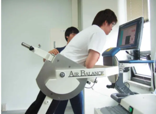 Fig 1. 3-Dimensional  lumbar  stabilization  exercise  in  forward  direction