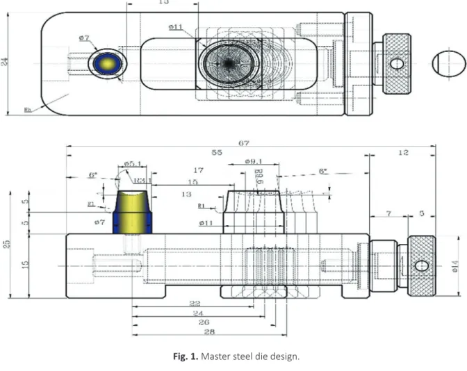 Fig. 1. Master steel die design.