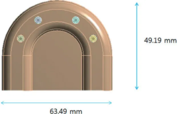 Fig. 1. 3-D model of maxilla and overdenture.
