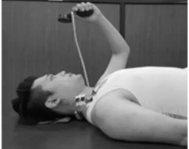 Fig. 3. Cranio-cervical flexion exercise (CCFE)