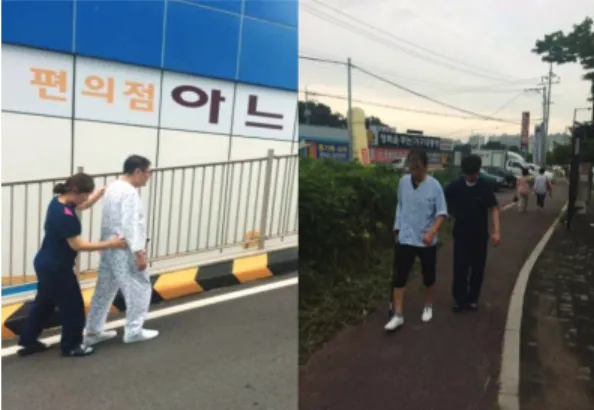Fig. 1. Community ambulation training (Slope way and  sidewalk).