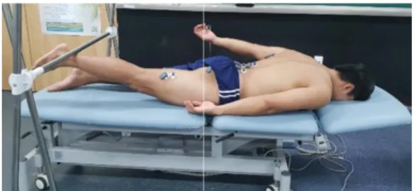 Figure 5. Prone hip extension with internal rotation and extension of the arm with 1-Ib dumbbell  (PHE3)