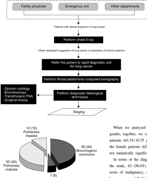 Fig. 1. Diagnostic process. Diagno- Diagno-stic algorithm in patients with  indete-rminate pulmonary lesions