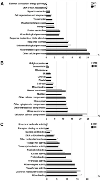 Table 3. Expression levels of BrSAMS genes of the BrSAMS-knockout (KO) and BrSAMS-knockdown (KD) lines compared with  a non-transgenic (CON) lines from the microarray analysis.