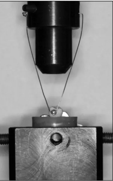 Fig 1. Shear application using the testing machine.