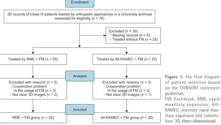 Figure 1. The flow diagram  of patient selection based  on the CONSORT statement  guidelines.