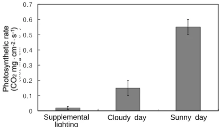 Fig.  1. Changes of photosynthetic rate of leaves in relation to CO 2  concentration on double cropping vines in greenhouse