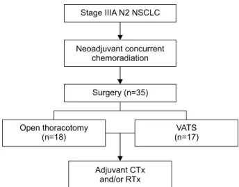 Fig. 1.  Study design. NSCLC, non-small cell lung cancer; VATS,  video-assisted thoracoscopic surgery; CTx, chemotherapy; 