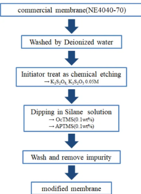 Fig. 2. A schematic diagram of surface modification  procedure.