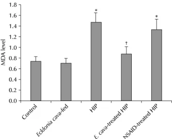 Fig. 5. Mean malonedialdehyde (MDA) values measured in each group.