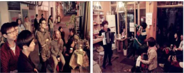 Figure 15. Library in Cafe (Left) Figure 16. Class in Gallery (Right)