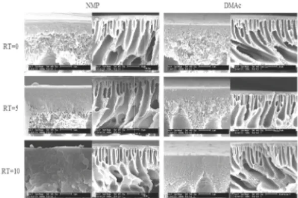 Fig. 6. The bionodal curves of polymer/solvent/non-solvent  systems with different solvents.