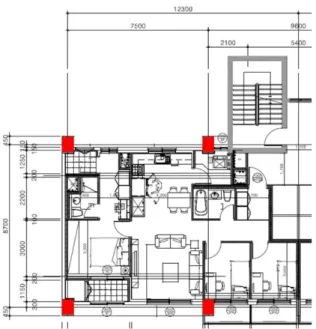 Figure 4. Column Placement Considering 3M Incremental Dimensions