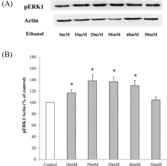 Fig. 4 shows that PD98059 suppresses increased expression of  phosphorylated-p90rsk in ethanol-stimulated HepG2 cells