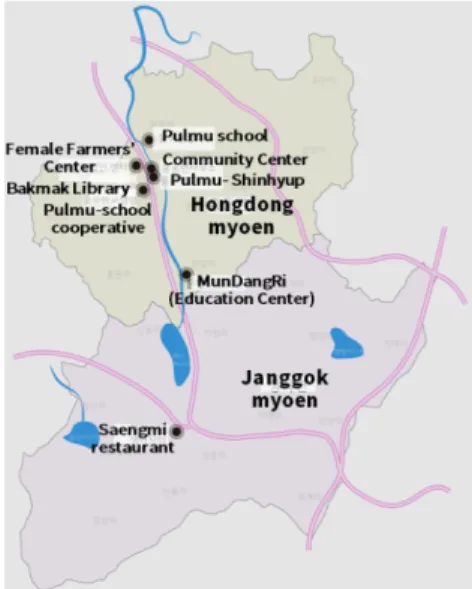 Figure 1. System of Community Facilities in Hongdong Area 